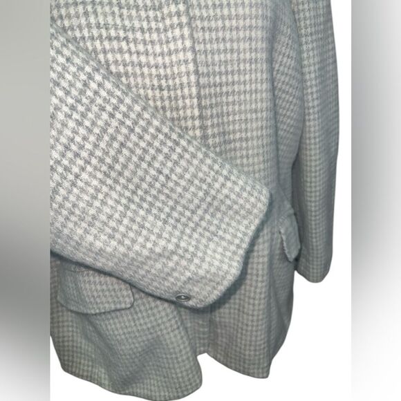 Lauren Ralph Lauren Grey White Houndstooth 100% Wool Blazer Jacket  XL READ‎ - Picture 3 of 8